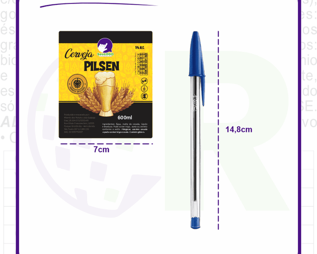 Rótulo para Cerveja (7x8cm) - 4 Cantos Arredondados