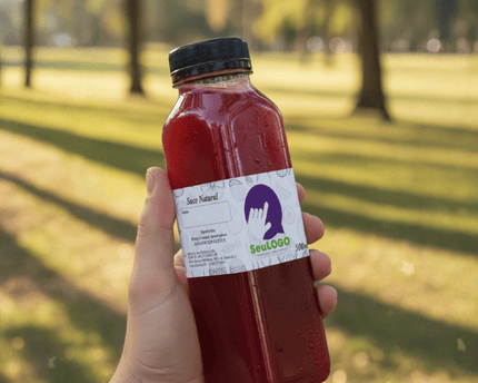 Rótulo para Suco Natural (13x4cm)- 4 Cantos Arredondados