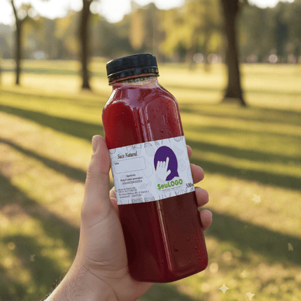 Rótulo para Suco Natural (13x4cm)- 4 Cantos Arredondados