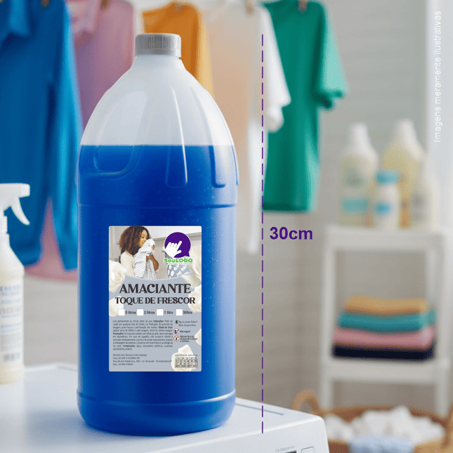 Rótulo para Amaciante (7x11cm) - 4 Cantos Arredondados