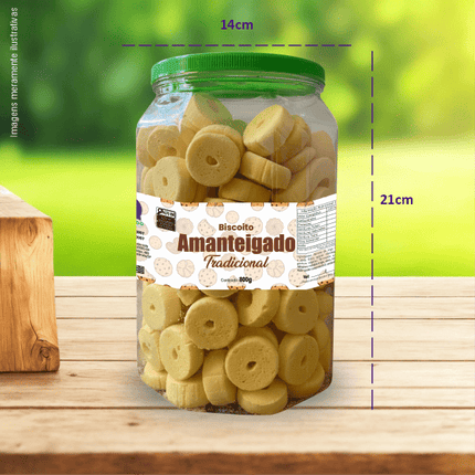 Rótulo Frontal para Biscoito Amanteigado (15x5cm) - 4 Cantos Arredondados