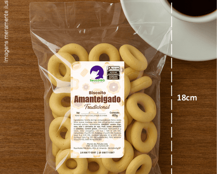 Rótulo para Biscoito Amanteigado (5x9cm) - 2 Cantos Arredondados