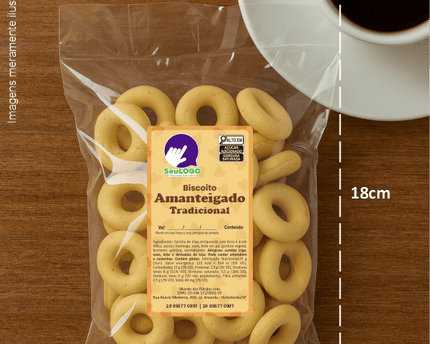 Rótulo para Biscoito Amanteigado (5x9cm) - 4 Cantos Arredondados