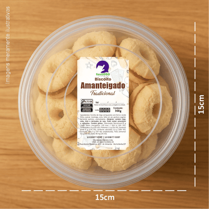 Rótulo para Biscoito Amanteigado (5x9cm) - Chanfrado