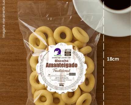 Rótulo para Tampa de Biscoito Amanteigado (8x8cm) - Carimbo