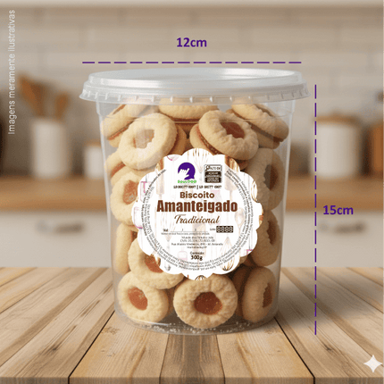 Rótulo para Tampa de Biscoito Amanteigado (8x8cm) - Carimbo