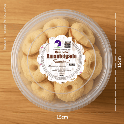 Rótulo para Tampa de Biscoito Amanteigado (8x8cm) - Carimbo
