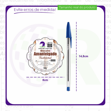 Rótulo para Tampa de Biscoito Amanteigado (8x8cm) - Carimbo