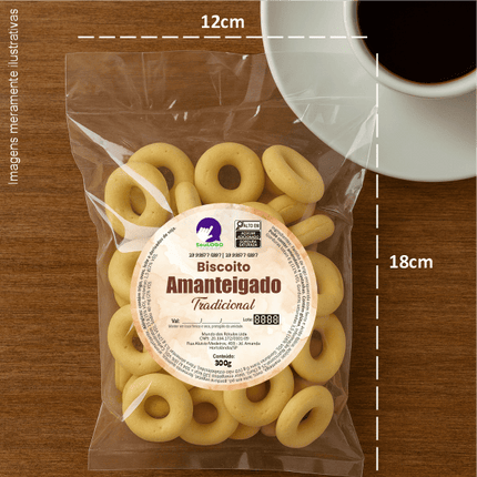 Rótulo para Tampa de Biscoito Amanteigado (8x8cm) - Redondo