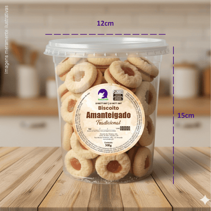 Rótulo para Tampa de Biscoito Amanteigado (8x8cm) - Redondo