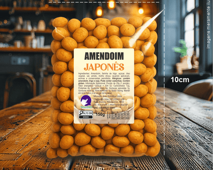 Rótulo para Amendoim Japonês (4x5cm) - 4 Cantos Arredondados