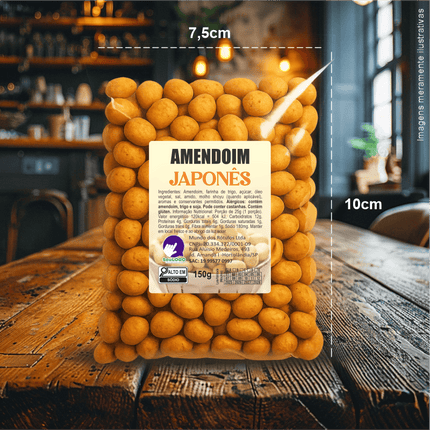 Rótulo para Amendoim Japonês (4x5cm) - 4 Cantos Arredondados