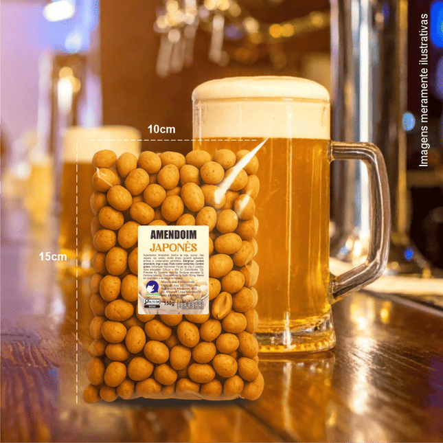 Rótulo para Amendoim Japonês (4x5cm) - 4 Cantos Arredondados