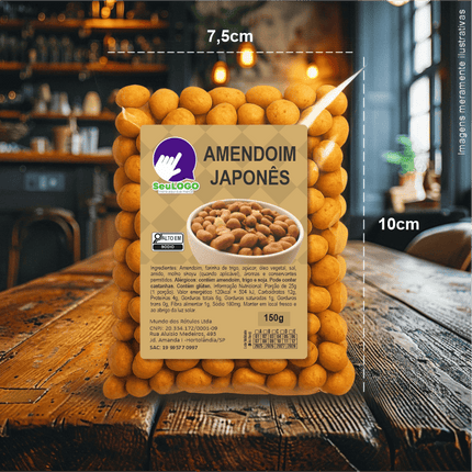 Rótulo para Amendoim Japônes (5x7cm) - 4 Cantos Arredondados