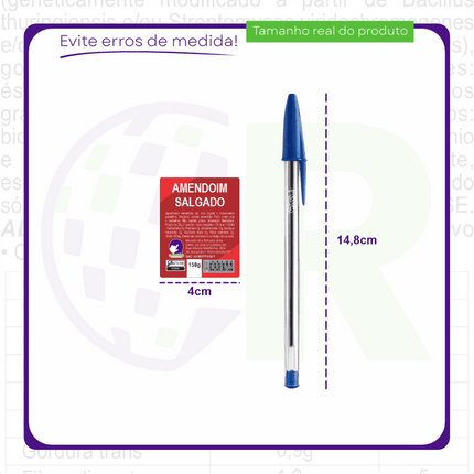 Rótulo para Amendoim Torrado Salgado (4x5cm) - 4 Cantos Arredondados