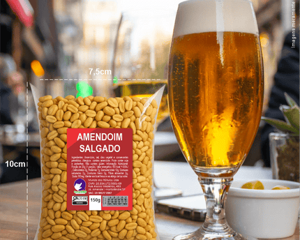 Rótulo para Amendoim Torrado Salgado (4x5cm) - 4 Cantos Arredondados
