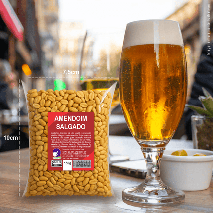 Rótulo para Amendoim Torrado Salgado (4x5cm) - 4 Cantos Arredondados