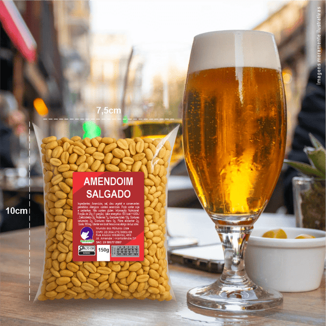 Rótulo para Amendoim Torrado Salgado (4x5cm) - 4 Cantos Arredondados