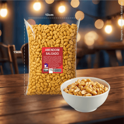 Rótulo para Amendoim Torrado Salgado (4x5cm) - 4 Cantos Arredondados