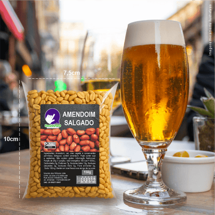 Rótulo para Amendoim Torrado Salgado (5x7cm) - 4 Cantos Arredondados