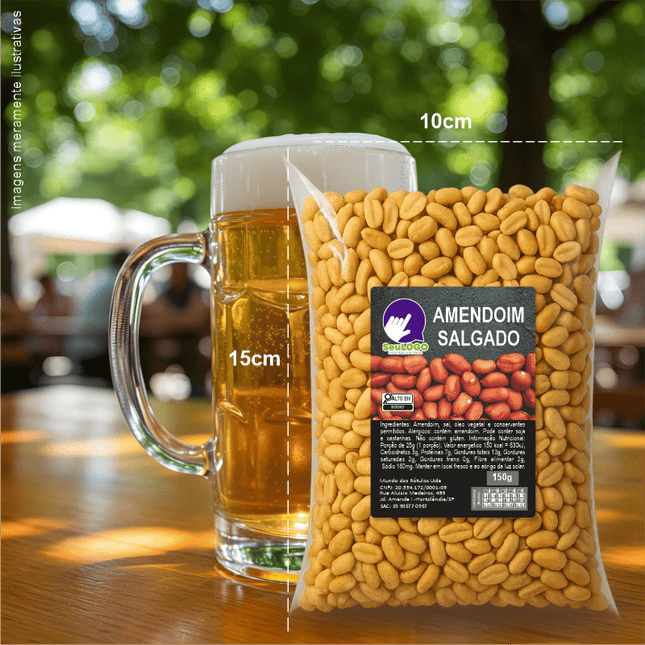 Rótulo para Amendoim Torrado Salgado (5x7cm) - 4 Cantos Arredondados