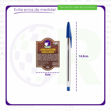 Rótulo para Amendoim Torrado Salgado (5x7cm) - Moldura