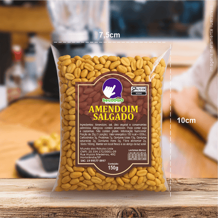 Rótulo para Amendoim Torrado Salgado (5x7cm) - Moldura