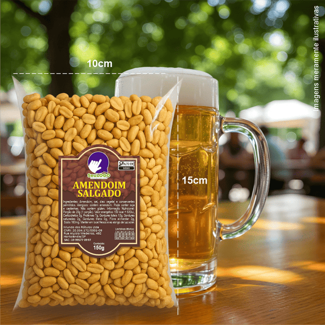 Rótulo para Amendoim Torrado Salgado (5x7cm) - Moldura