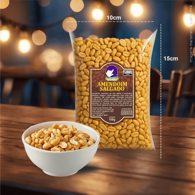 Rótulo para Amendoim Torrado Salgado (5x7cm) - Moldura