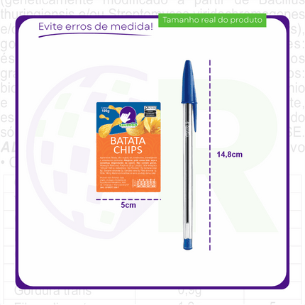 Rótulo para Batata Chips (5x7cm) - 4 Cantos Arredondados