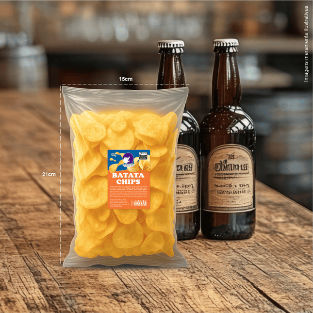 Rótulo para Batata Chips (5x7cm) - 4 Cantos Arredondados
