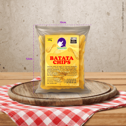 Rótulo para Batata Chips (6x9cm) - 4 Cantos Arredondados