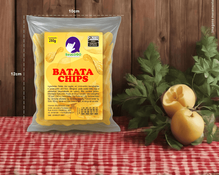 Rótulo para Batata Chips (6x9cm) - 4 Cantos Arredondados
