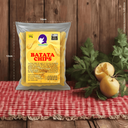 Rótulo para Batata Chips (6x9cm) - 4 Cantos Arredondados