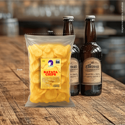 Rótulo para Batata Chips (6x9cm) - 4 Cantos Arredondados