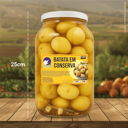 Rótulo para Batata em Conserva  (11x7cm) - 4 Cantos Arredondados