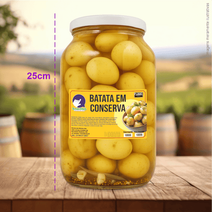 Rótulo para Batata em Conserva  (11x7cm) - 4 Cantos Arredondados