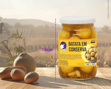 Rótulo para Batata em Conserva  (11x7cm) - 4 Cantos Arredondados