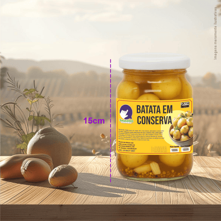 Rótulo para Batata em Conserva  (11x7cm) - 4 Cantos Arredondados