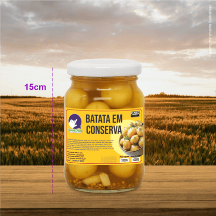 Rótulo para Batata em Conserva  (11x7cm) - 4 Cantos Arredondados
