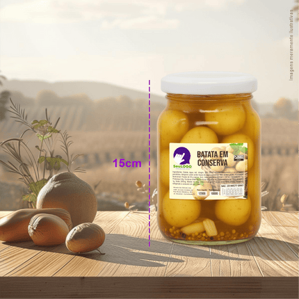 Rótulo para Batata em Conserva (5x7cm) - 4 Cantos Arredondados