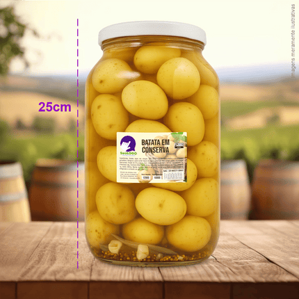 Rótulo para Batata em Conserva (5x7cm) - 4 Cantos Arredondados