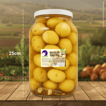 Rótulo para Batata em Conserva (5x7cm) - 4 Cantos Arredondados