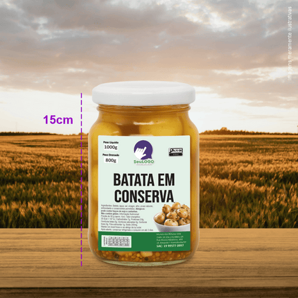 Rótulo para Batata em Conserva (8x10cm)- 4 Cantos Arredondados