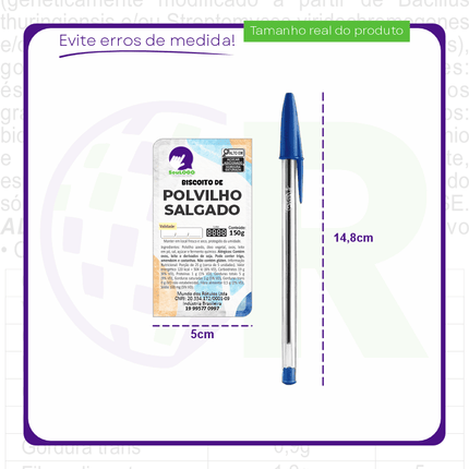 Rótulo para Biscoito Polvilho (5x9cm) - 2 Cantos Arredondados