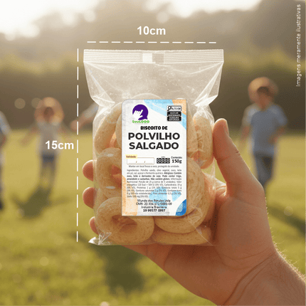 Rótulo para Biscoito Polvilho (5x9cm) - 2 Cantos Arredondados