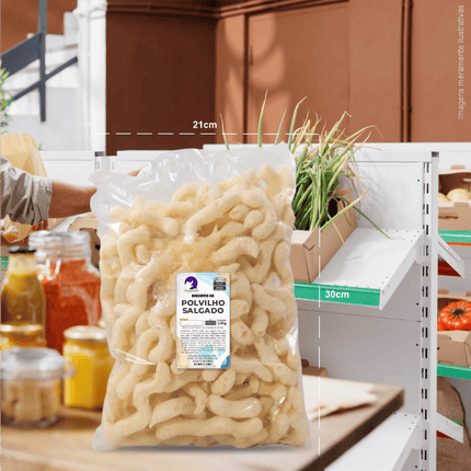 Rótulo para Biscoito Polvilho (5x9cm) - 2 Cantos Arredondados