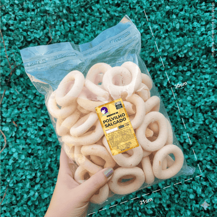 Rótulo para Biscoito Polvilho (5x9cm) - 4 Cantos Arredondados