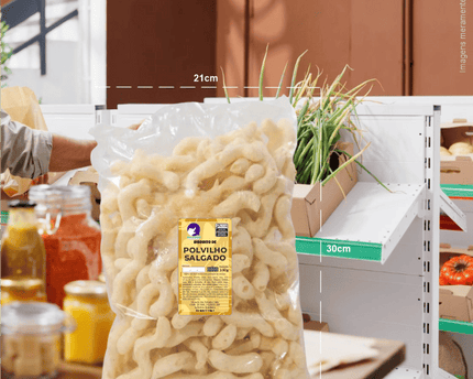 Rótulo para Biscoito Polvilho (5x9cm) - 4 Cantos Arredondados