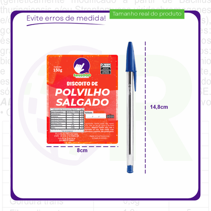 Rótulo para Biscoito Polvilho (8x10cm) - 4 Cantos Arredondados
